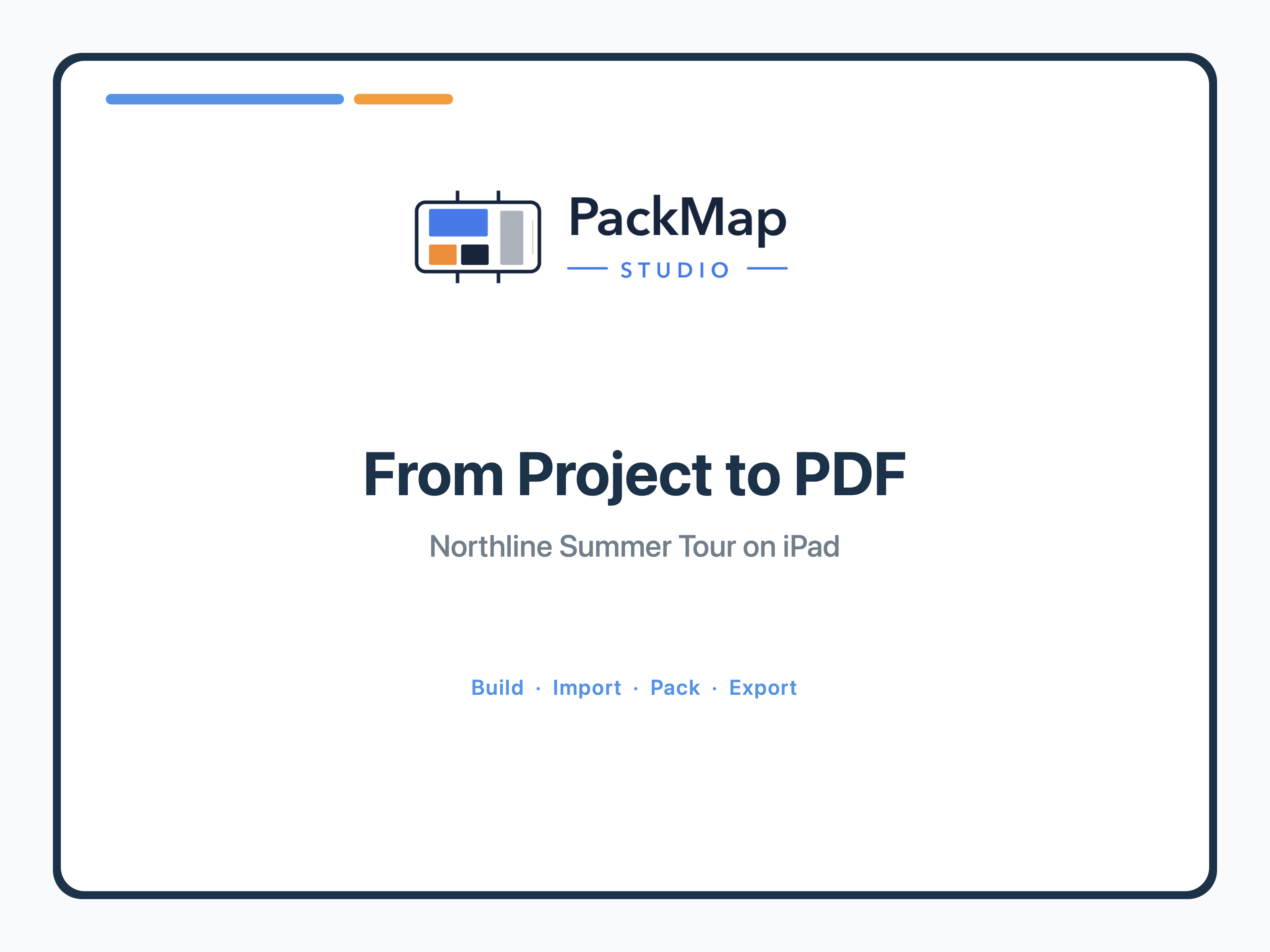 PackMap Studio title card for the full Project to PDF walkthrough.